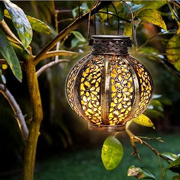 Amazon.com: 4 Pack Hanging Solar Lantern Lights Outdoor